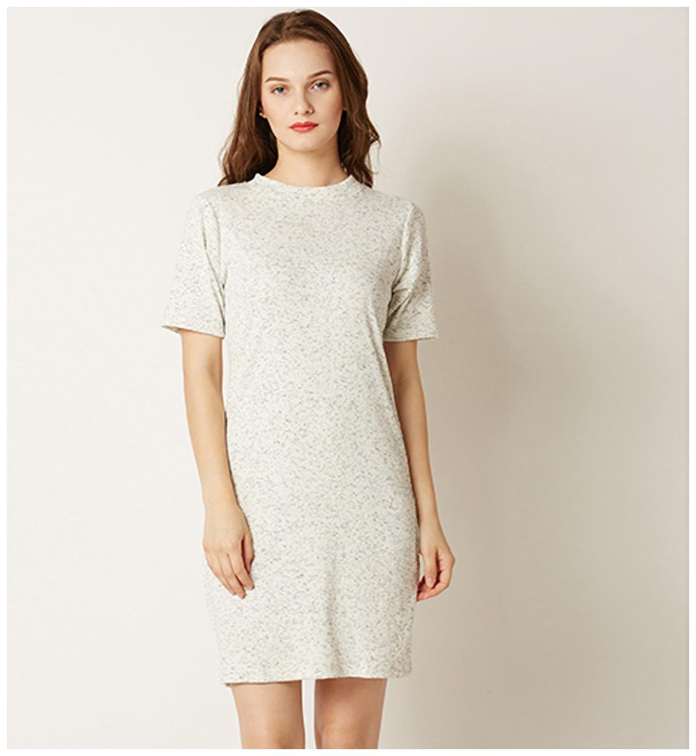 

Miss Chase Women s Off White Round Neck Half Sleeves Shift Dress