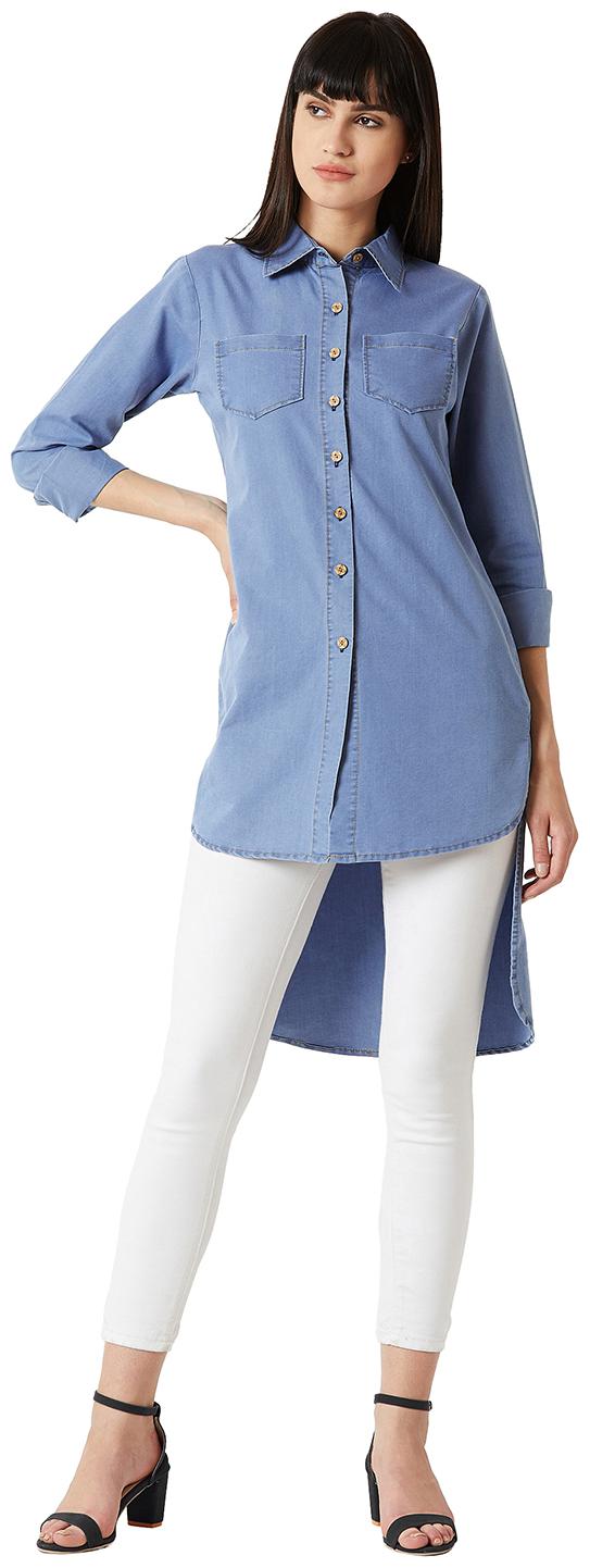 

Miss Chase Women Blue Solid Regular Fit Shirt