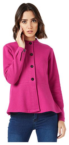 

Miss Chase Women Solid Regular Jacket - Pink