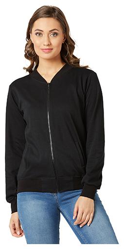 

Miss Chase Women Solid Bomber Jacket - Black
