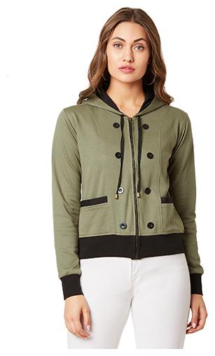 

Miss Chase Women Solid Regular Jacket - Green