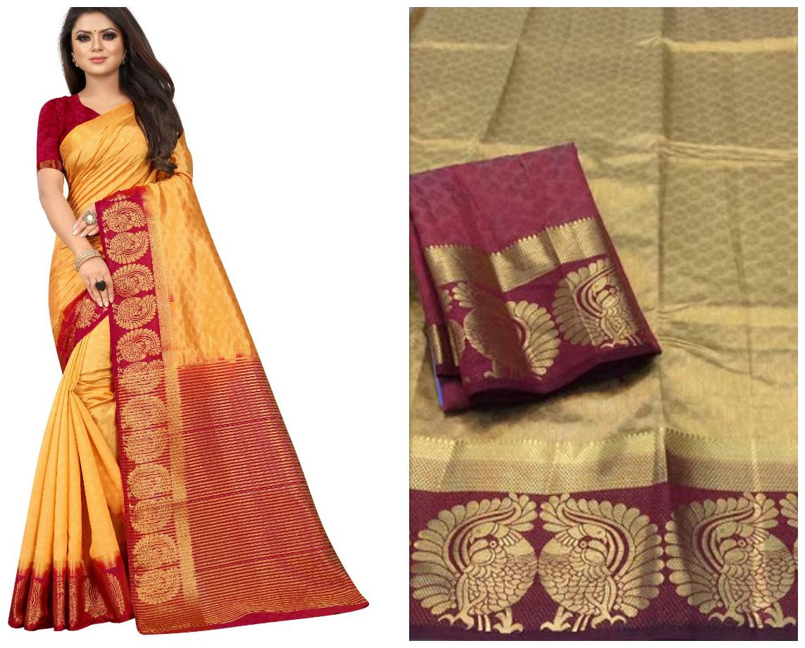 

MM Venture Women s Designer Kanjivaram Silk Sarees