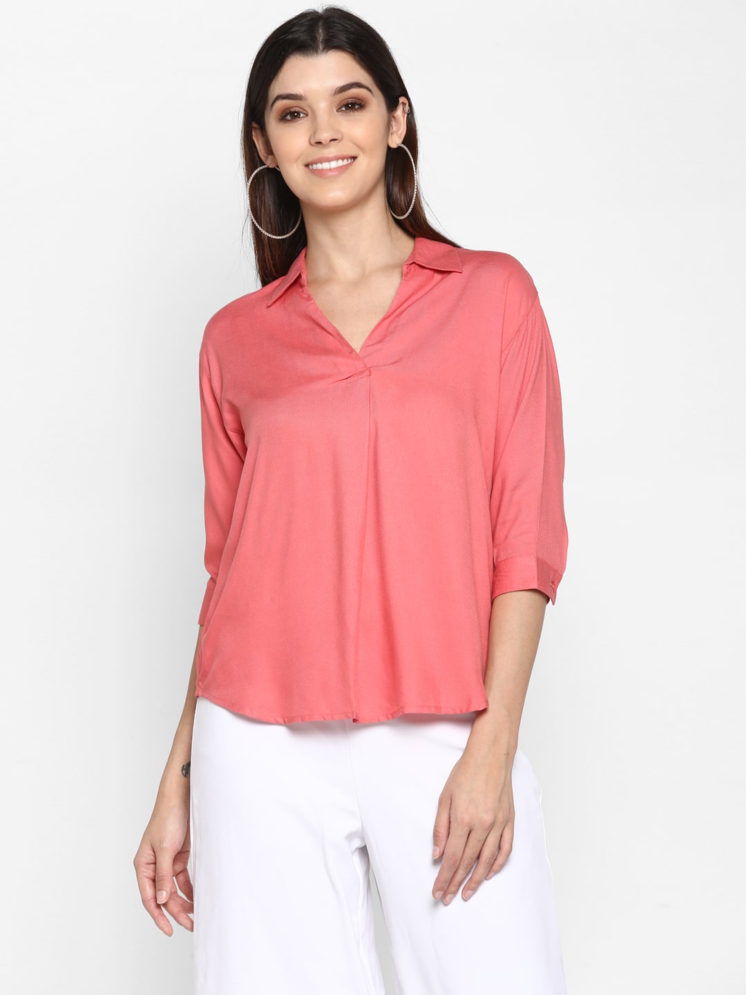 

Mode by Red Tape Women Solid Regular tunic - Pink