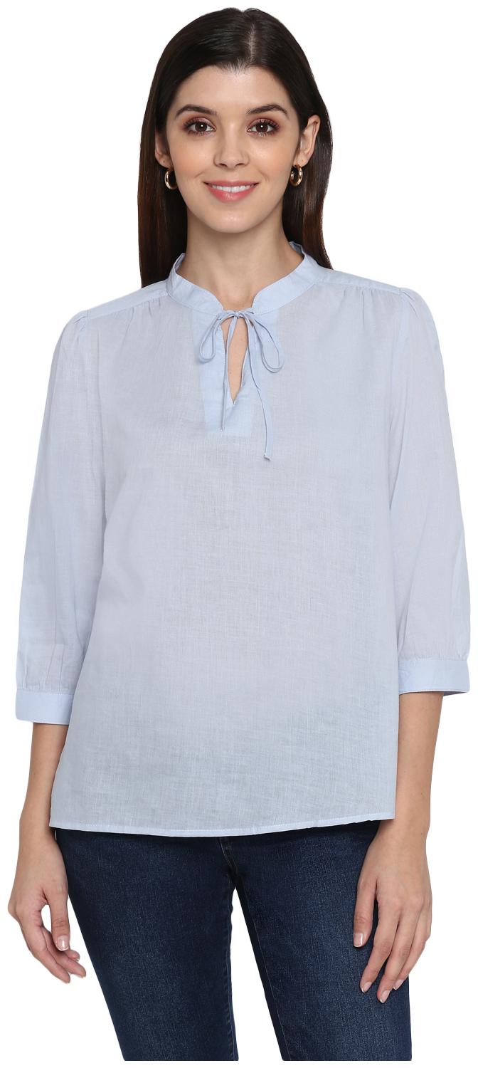

Mode by Red Tape Women Solid Regular top - Blue