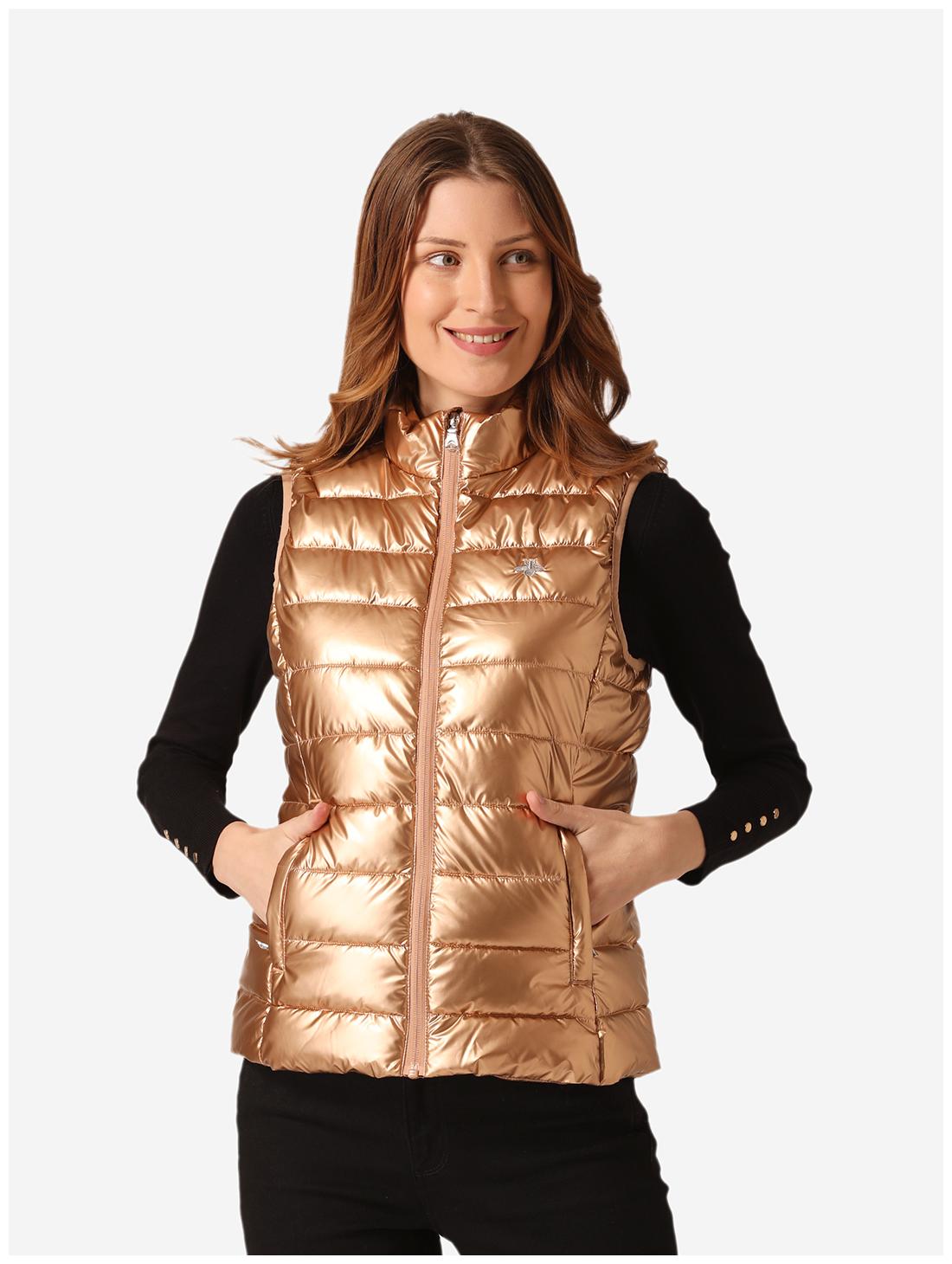 

Mode by Red Tape Women Solid Bomber Jacket - Gold