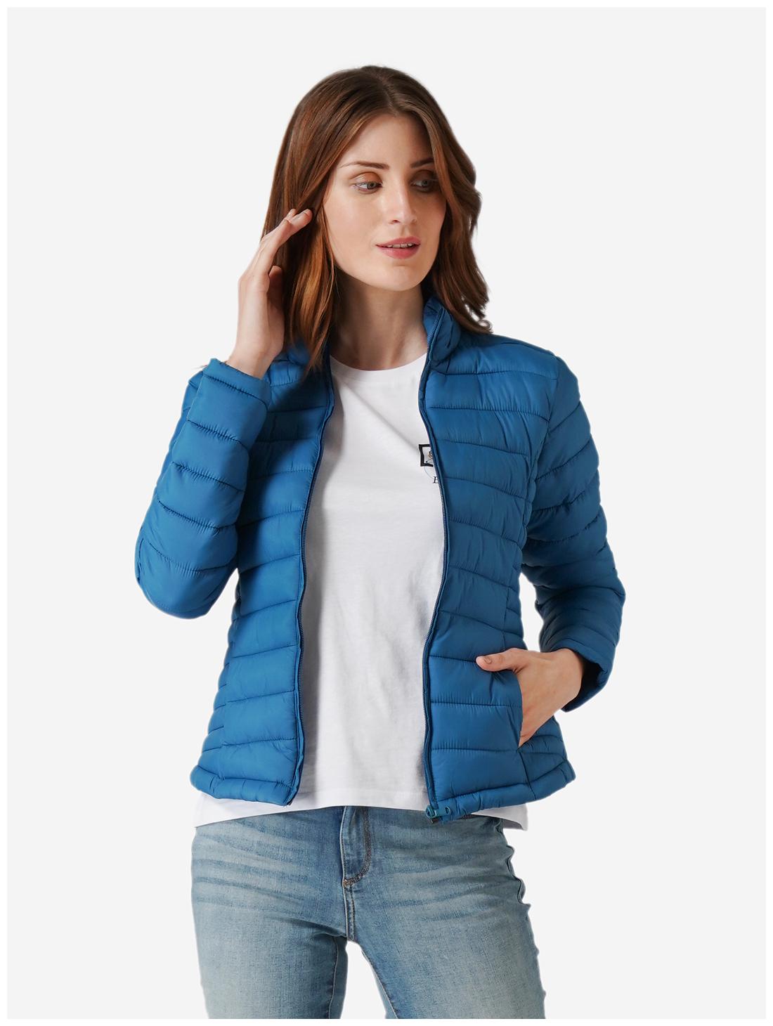 

Mode by Red Tape Women Solid Bomber Jacket - Blue