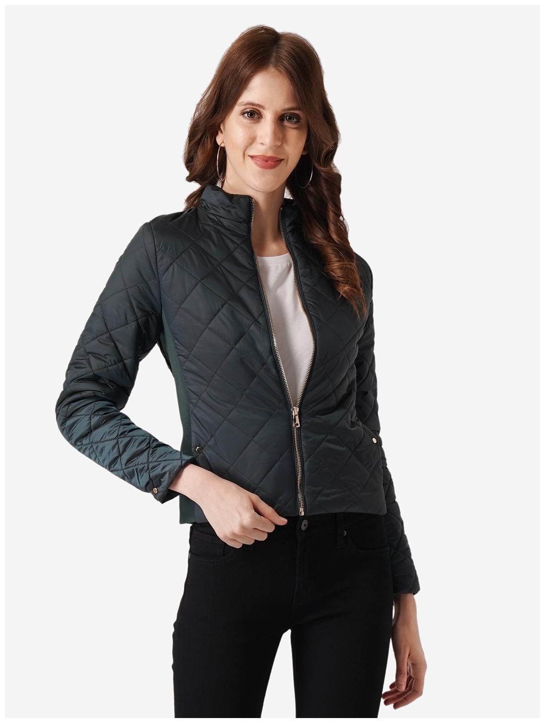 

Mode by Red Tape Women Solid Quilted Jacket - Green
