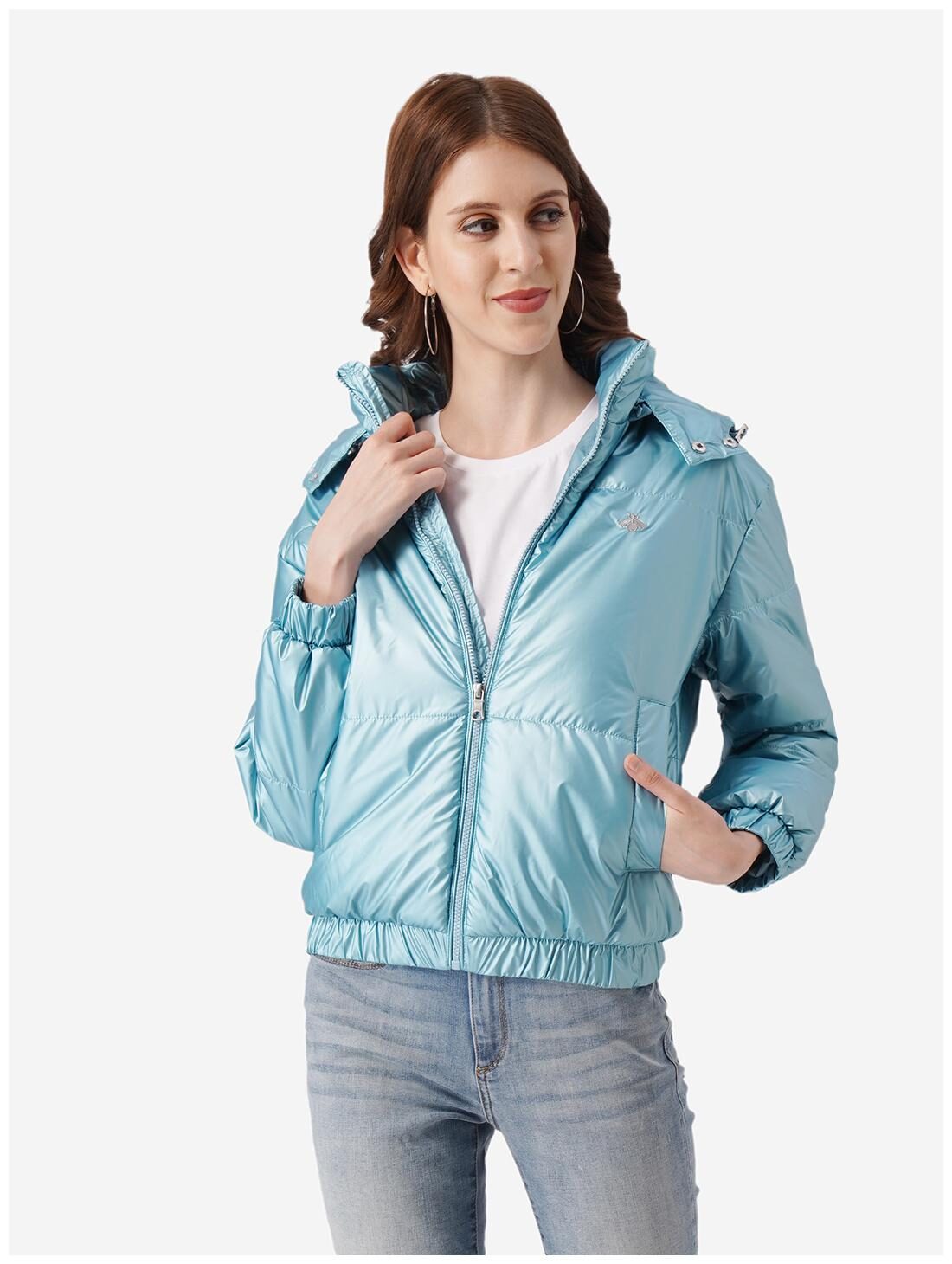 

Mode by Red Tape Women Solid Bomber Jacket - Blue