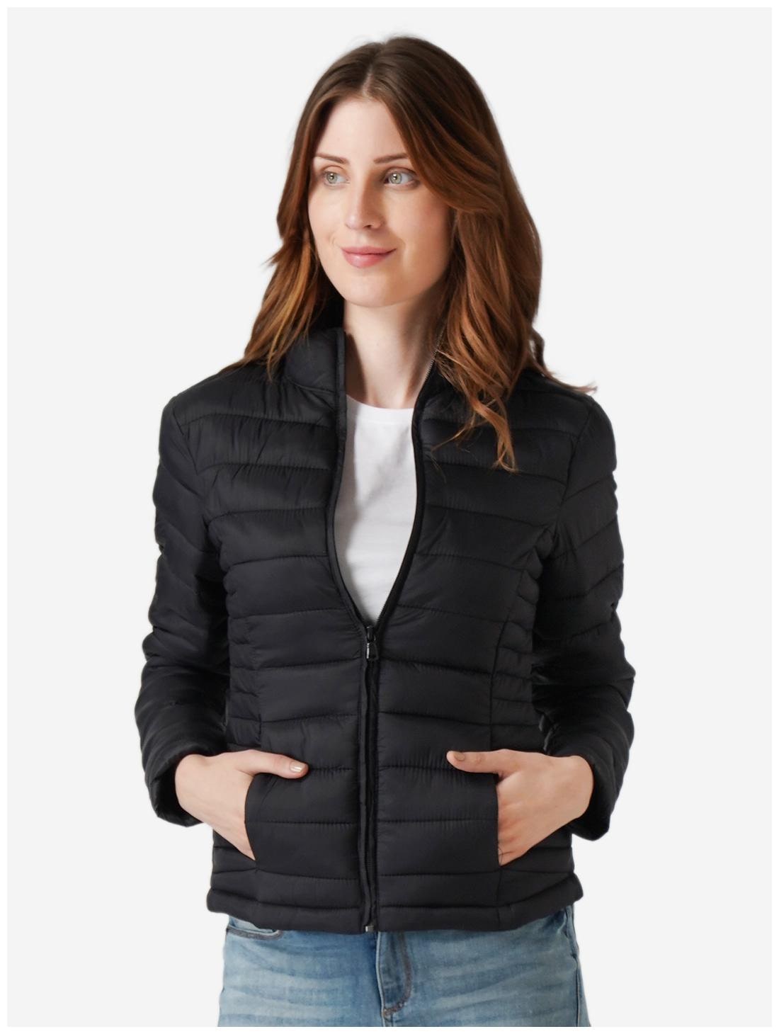 

Mode by Red Tape Women Solid Bomber Jacket - Black