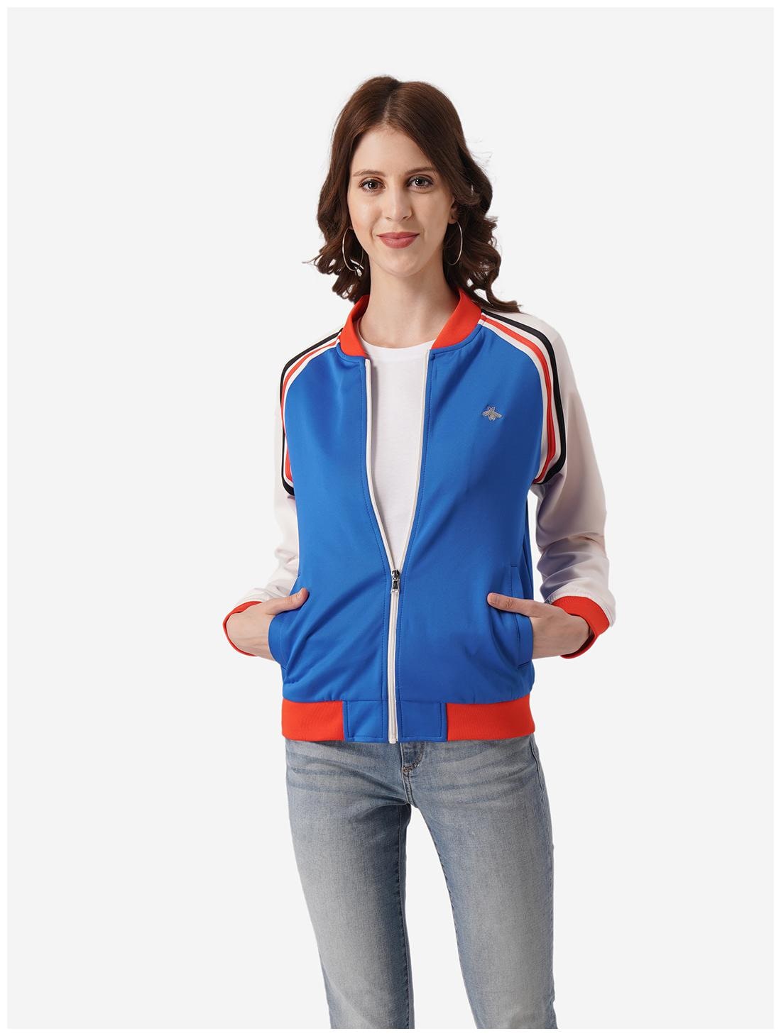 

Mode by Red Tape Women Colorblocked Regular Jacket - Blue