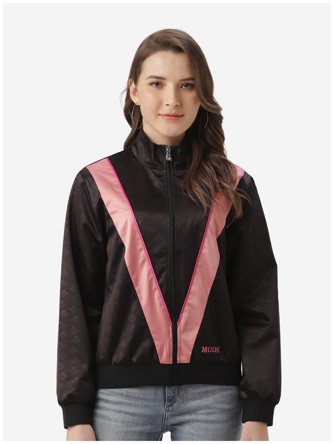 

Mode by Red Tape Women Printed Regular Jacket - Black