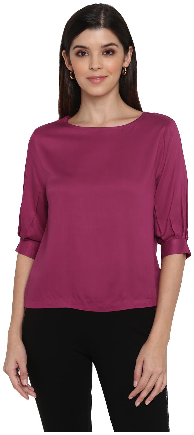 

Mode by Red Tape Women Solid Regular top - Pink