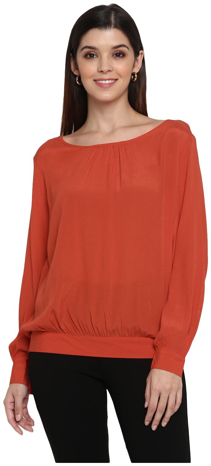 

Mode by Red Tape Women Solid Regular top - Orange