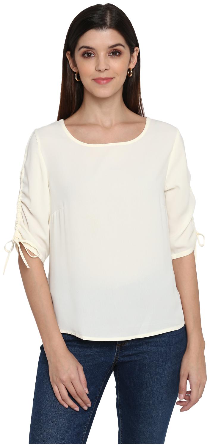 

Mode by Red Tape Women Solid Regular top - White