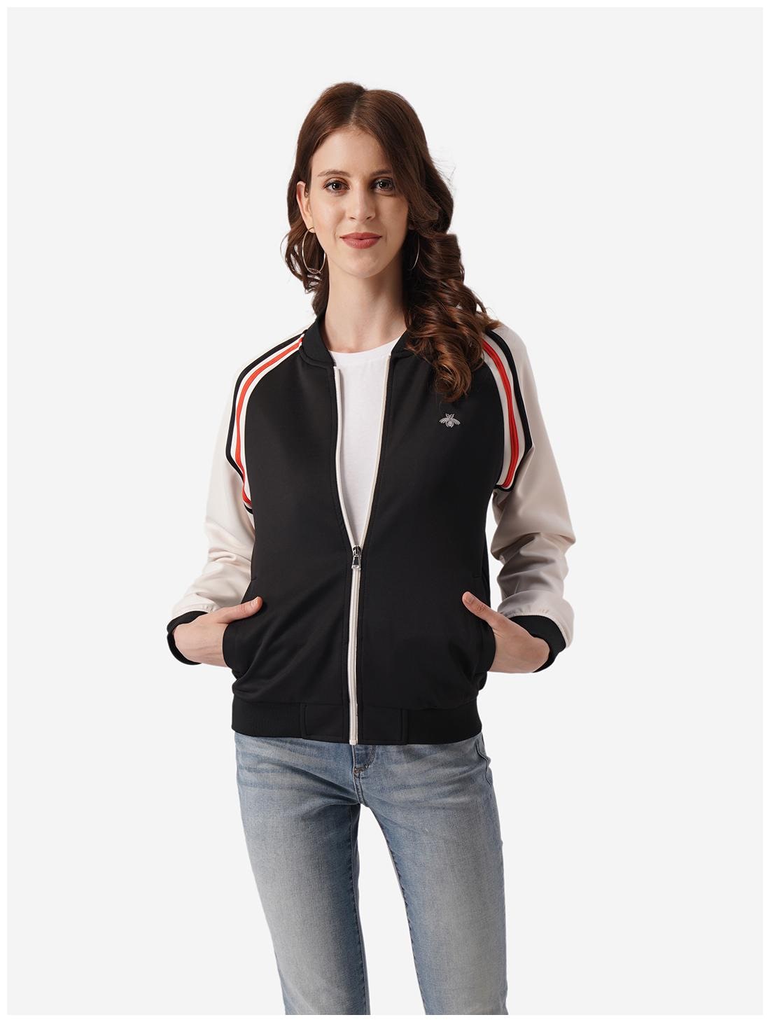 

Mode by Red Tape Women Colorblocked Regular Jacket - Black