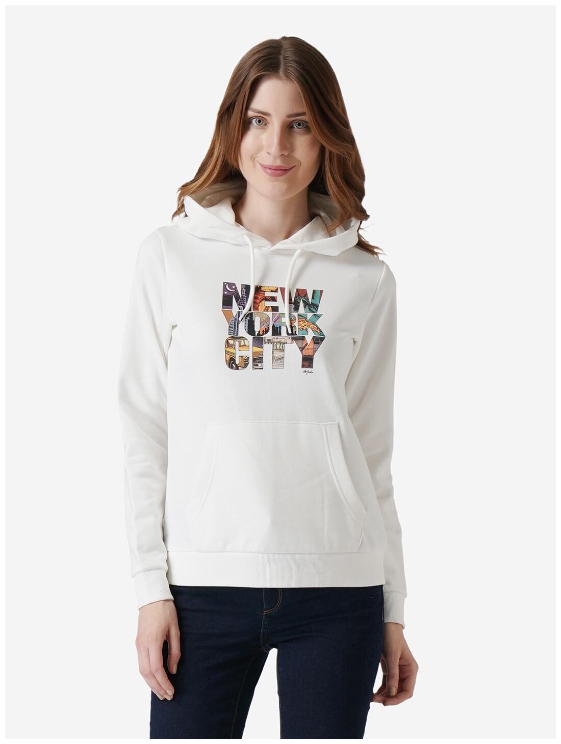 

Mode by Red Tape Women Printed Hoodie - White