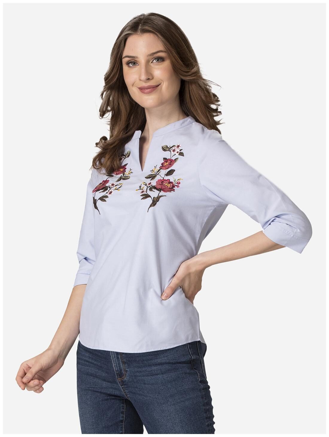 

Mode by Red Tape Women Embroidered Shirt style - Blue