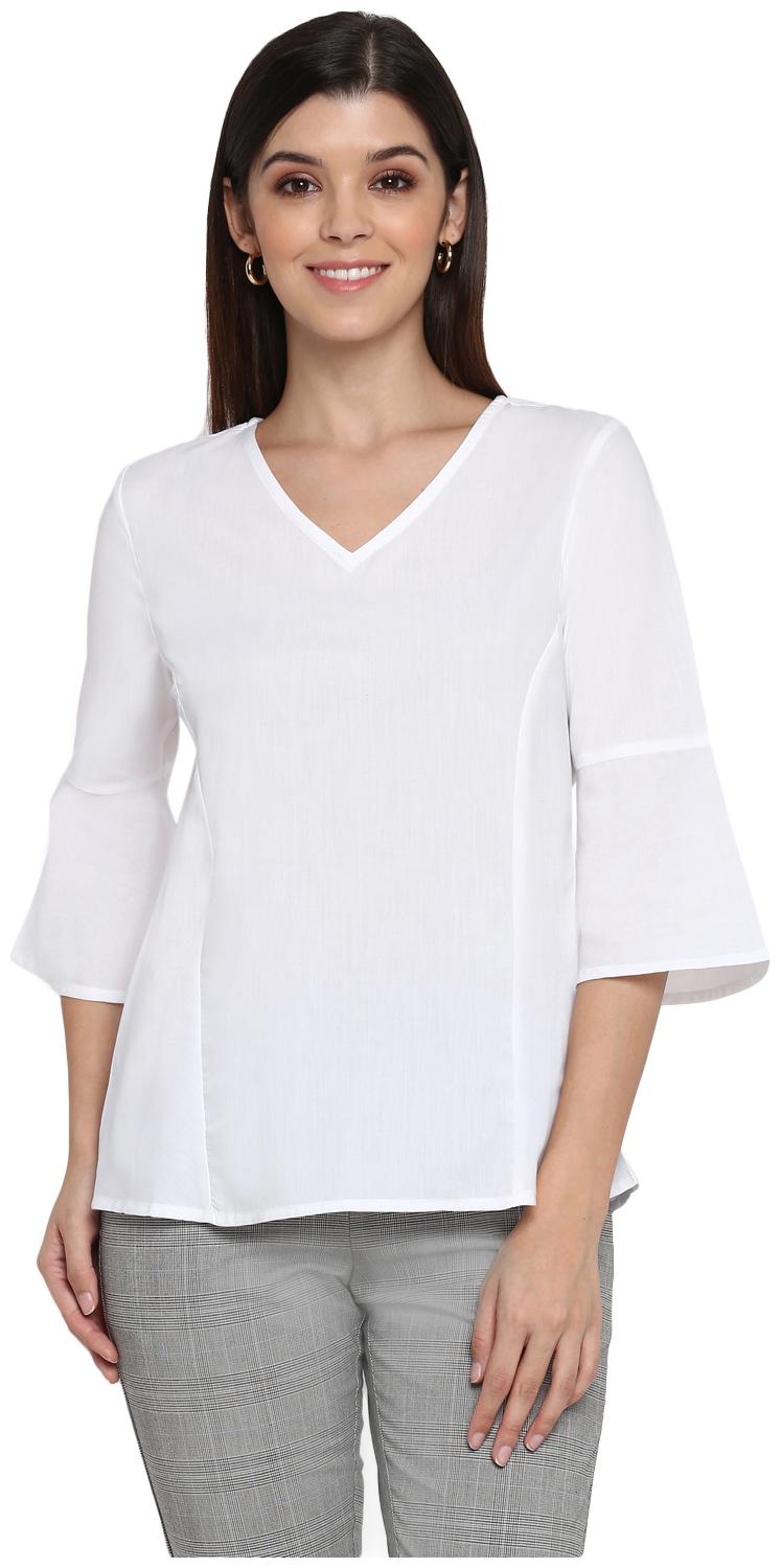 

Mode by Red Tape Women Solid Regular top - White