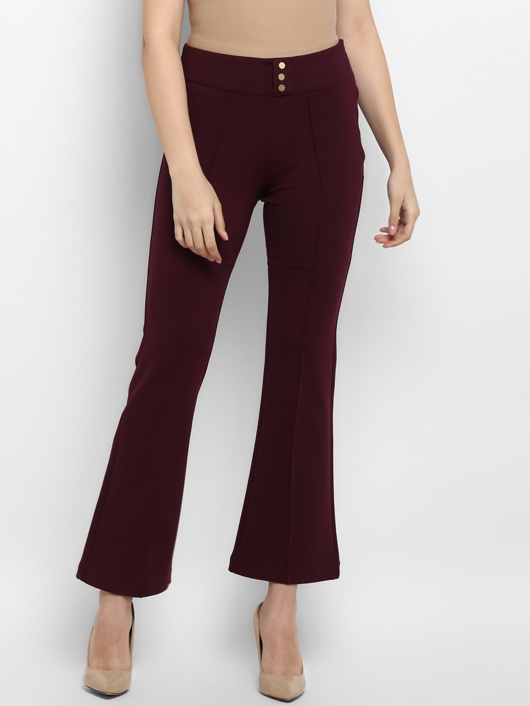 

Mode by Red Tape Women Viscose Solid Red Jegging