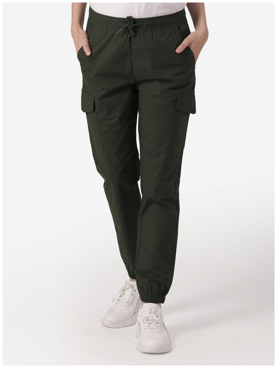 

Mode By Red Tape Cotton Solid Womens Olive Jogger