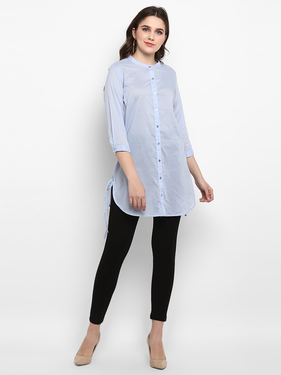 

Mode by Red Tape Women Solid Regular tunic - Blue