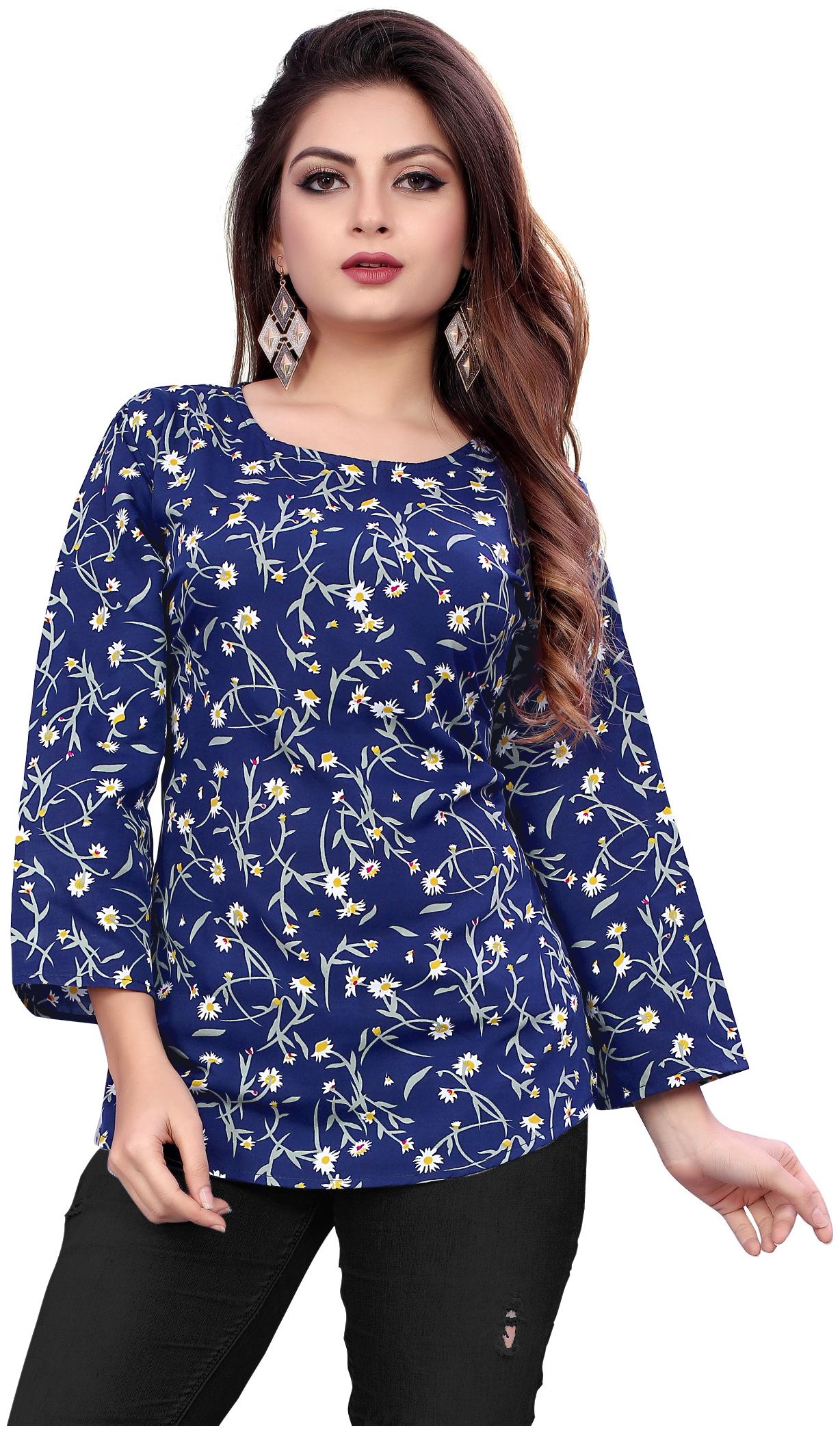

MODELTY Women Floral Regular top - Blue