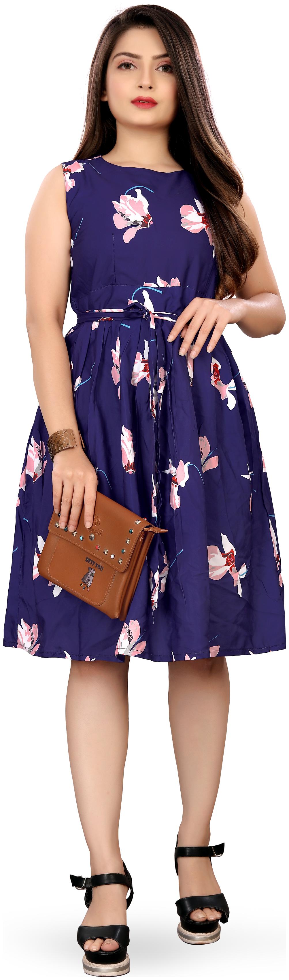 

MODELTY Blue Floral Fit flare dress