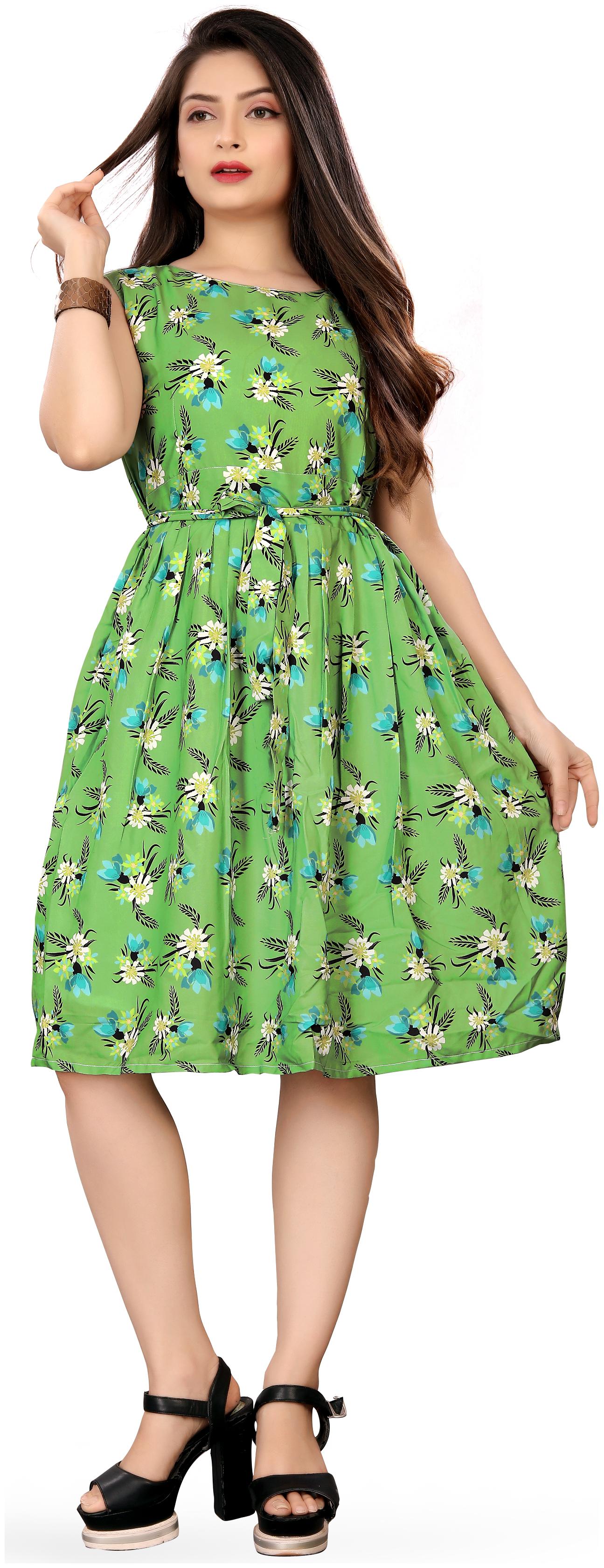 

MODELTY Green Floral Fit flare dress