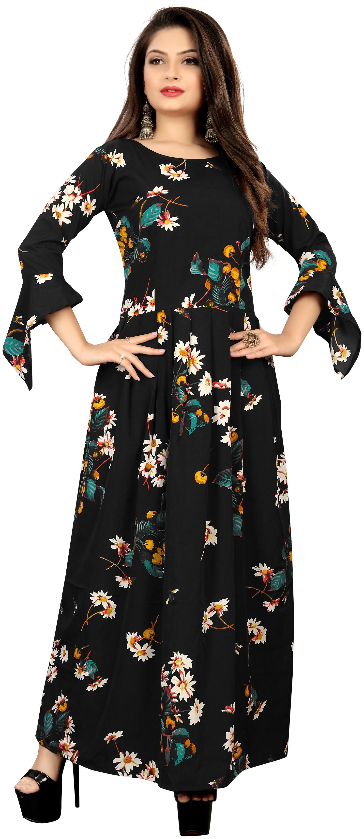 

MODELTY Black Floral Maxi dress