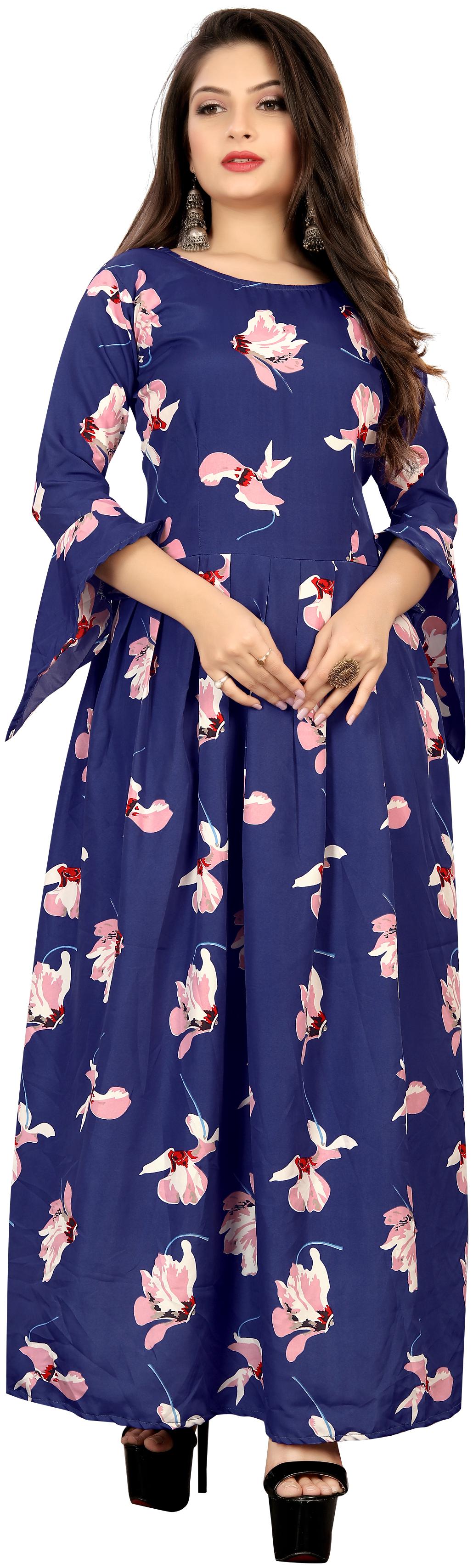 

MODELTY Blue Floral Maxi dress