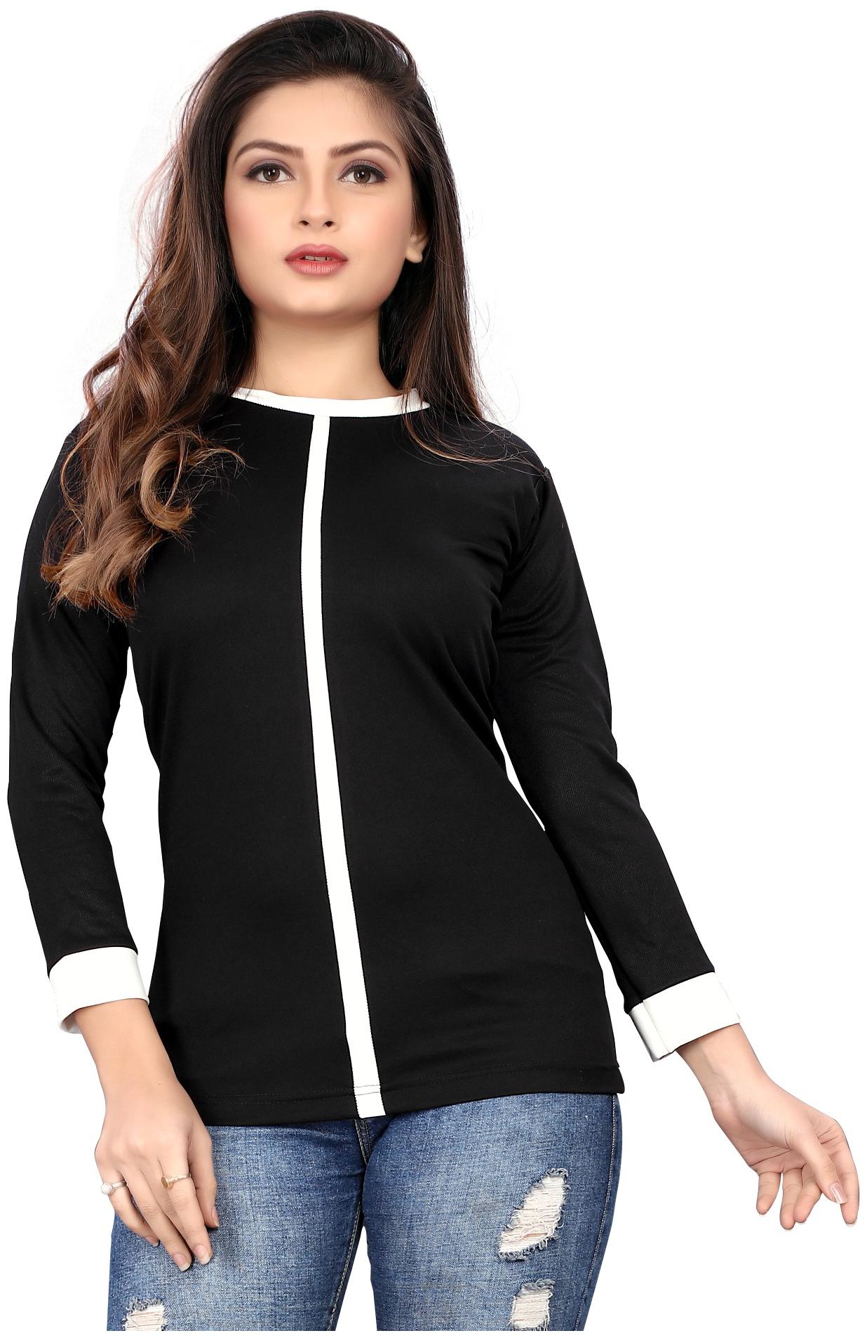 

MODELTY Women Solid Regular top - Black