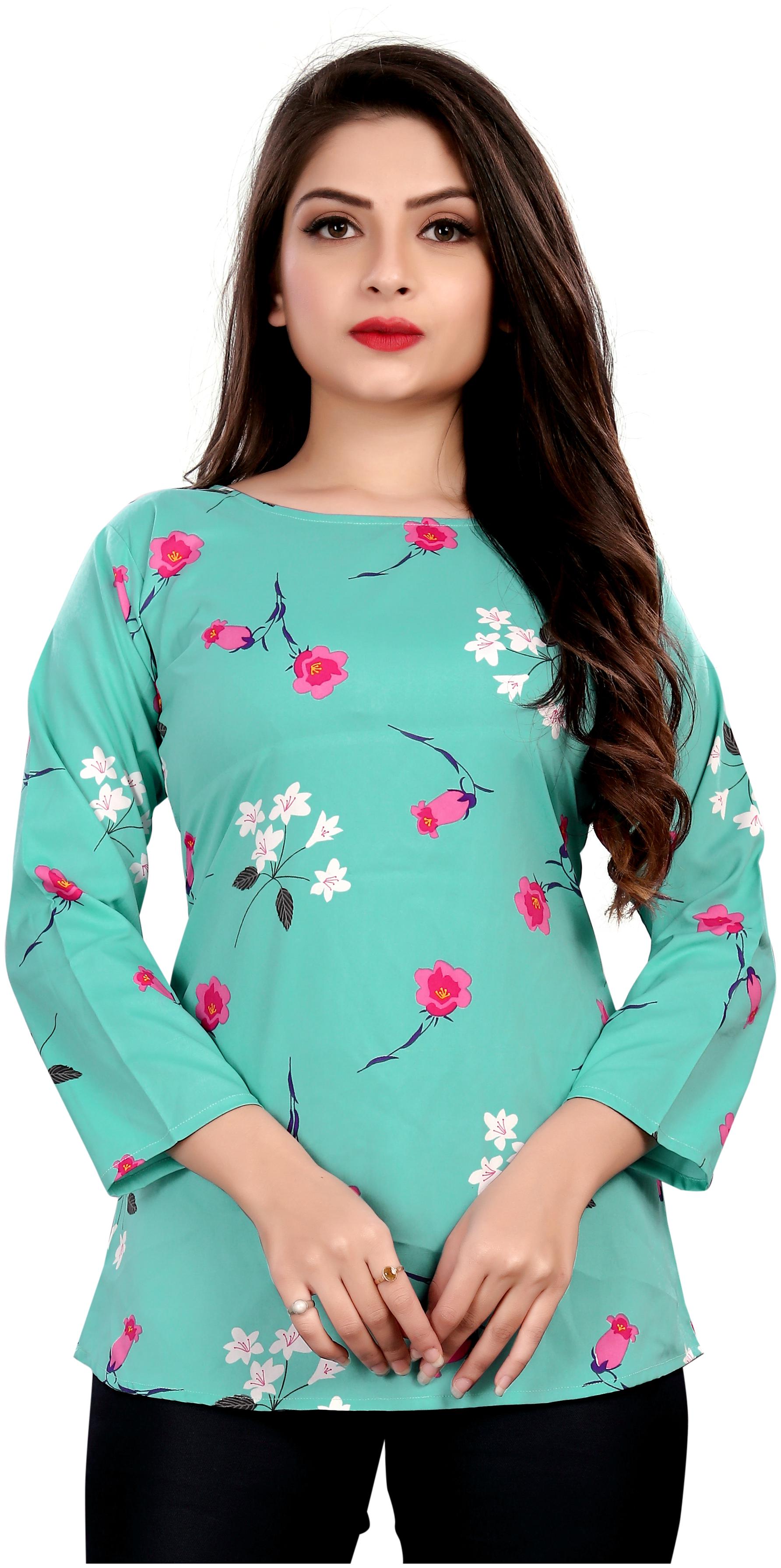 

MODELTY Women Floral Regular top - Blue
