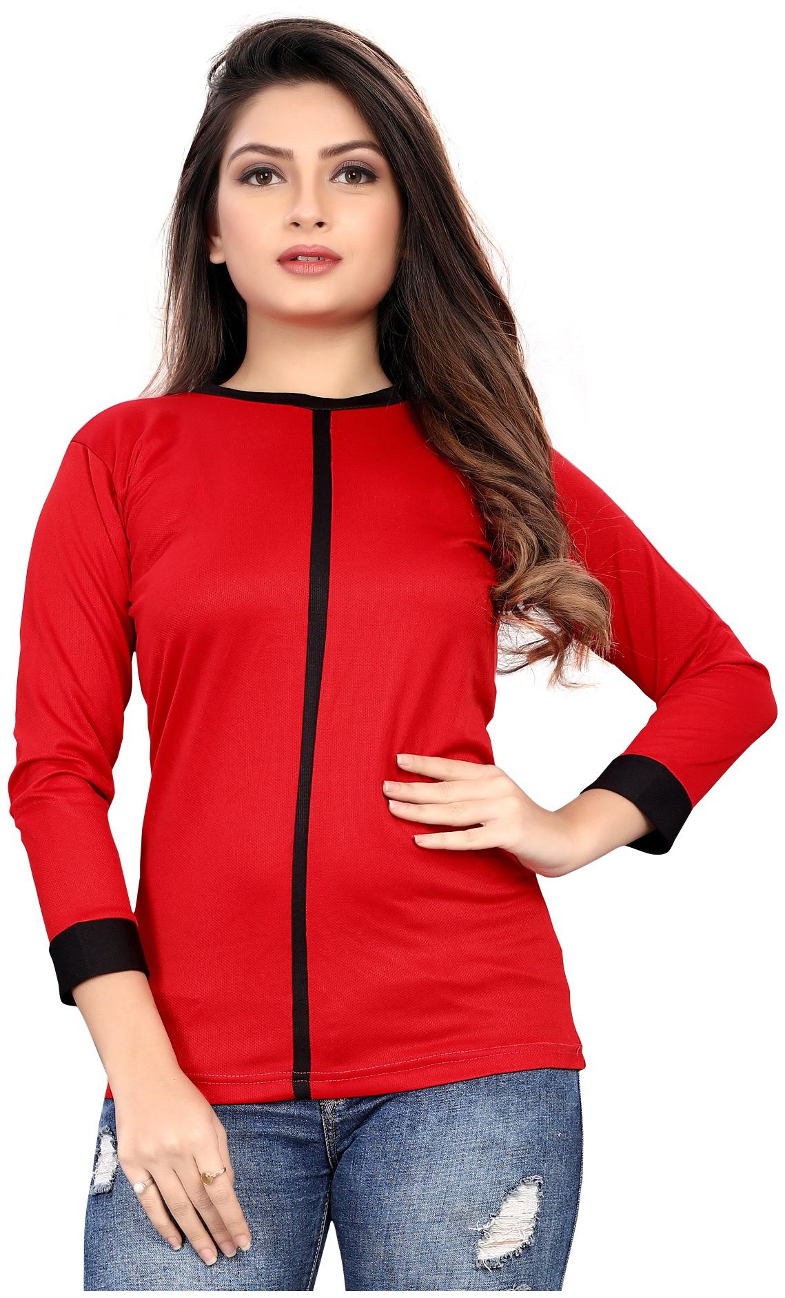 

MODELTY Women Solid Regular top - Red
