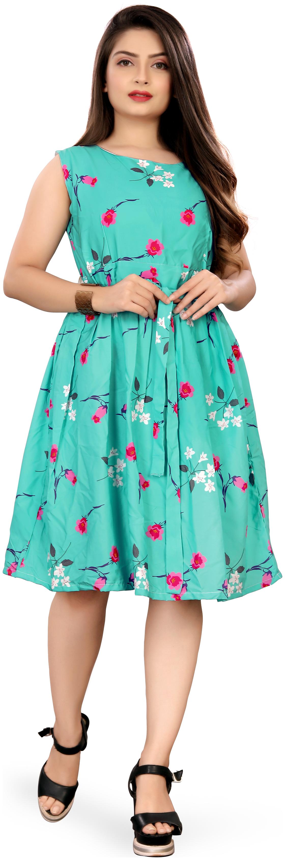 

MODELTY Blue Floral Fit flare dress