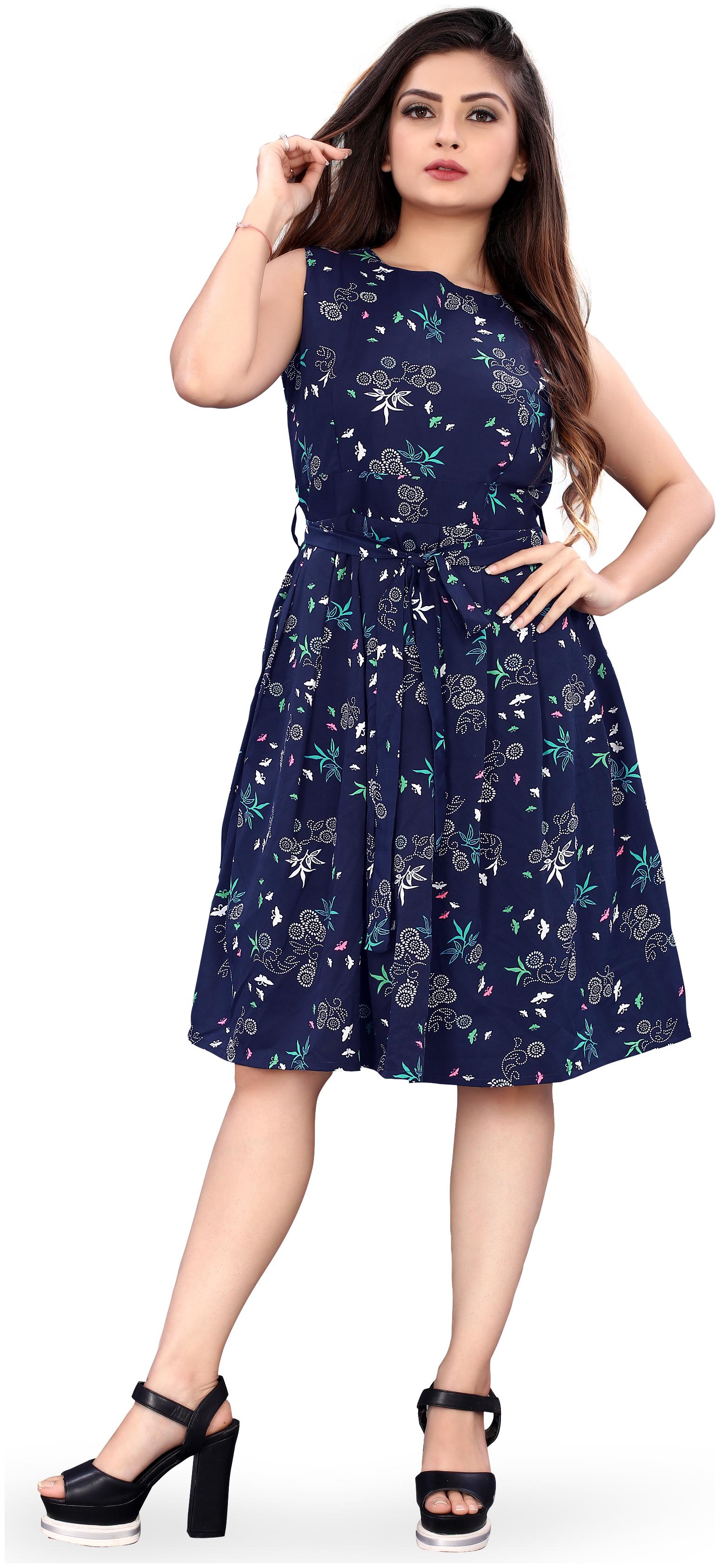 

MODELTY Blue Floral Fit flare dress