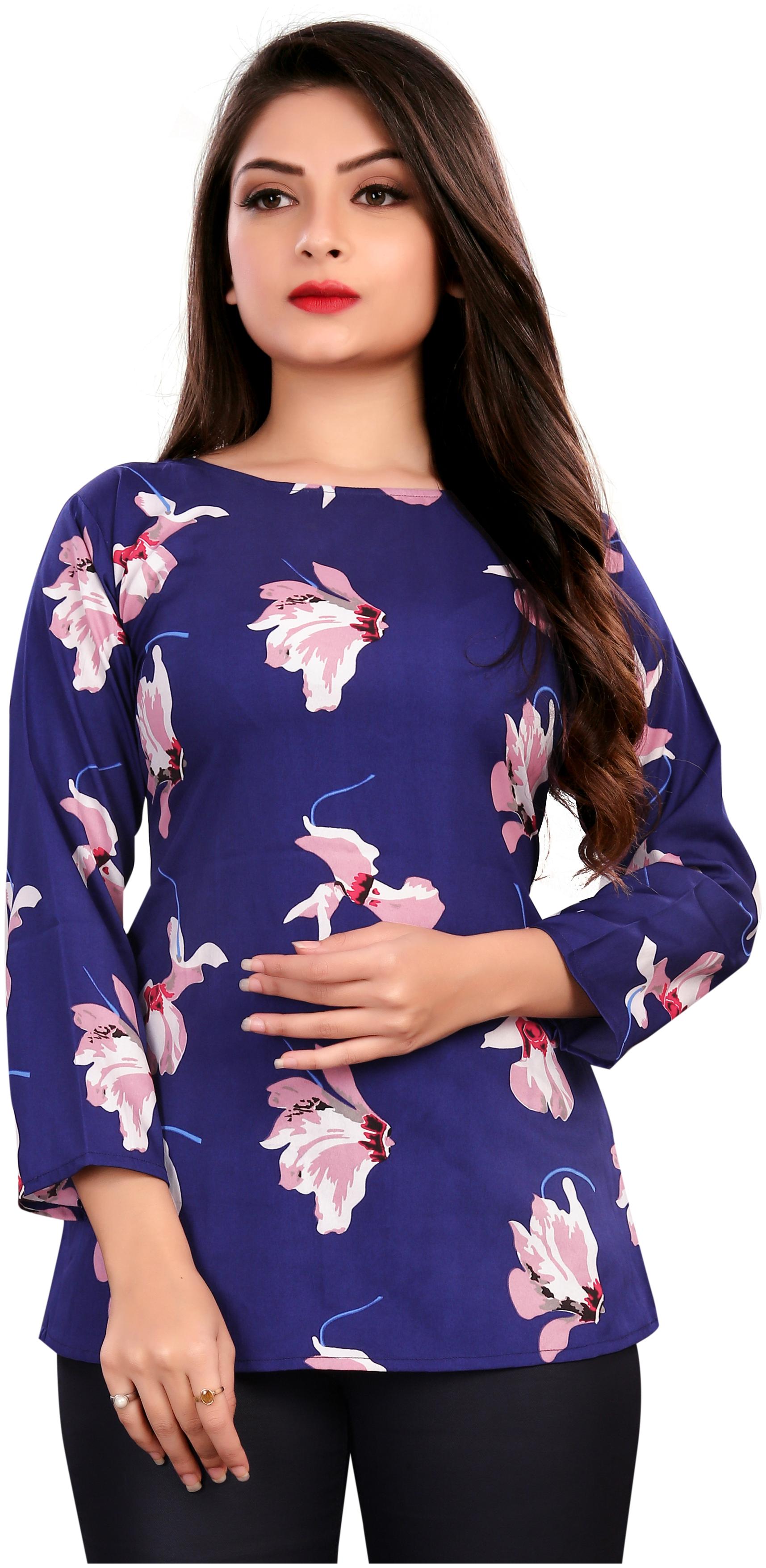 

MODELTY Women Floral Regular top - Blue