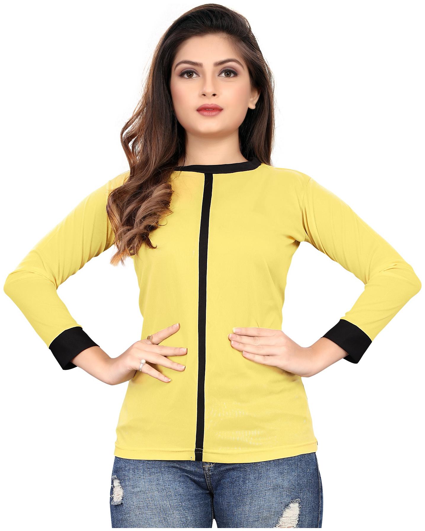 

MODELTY Women Solid Regular top - Yellow