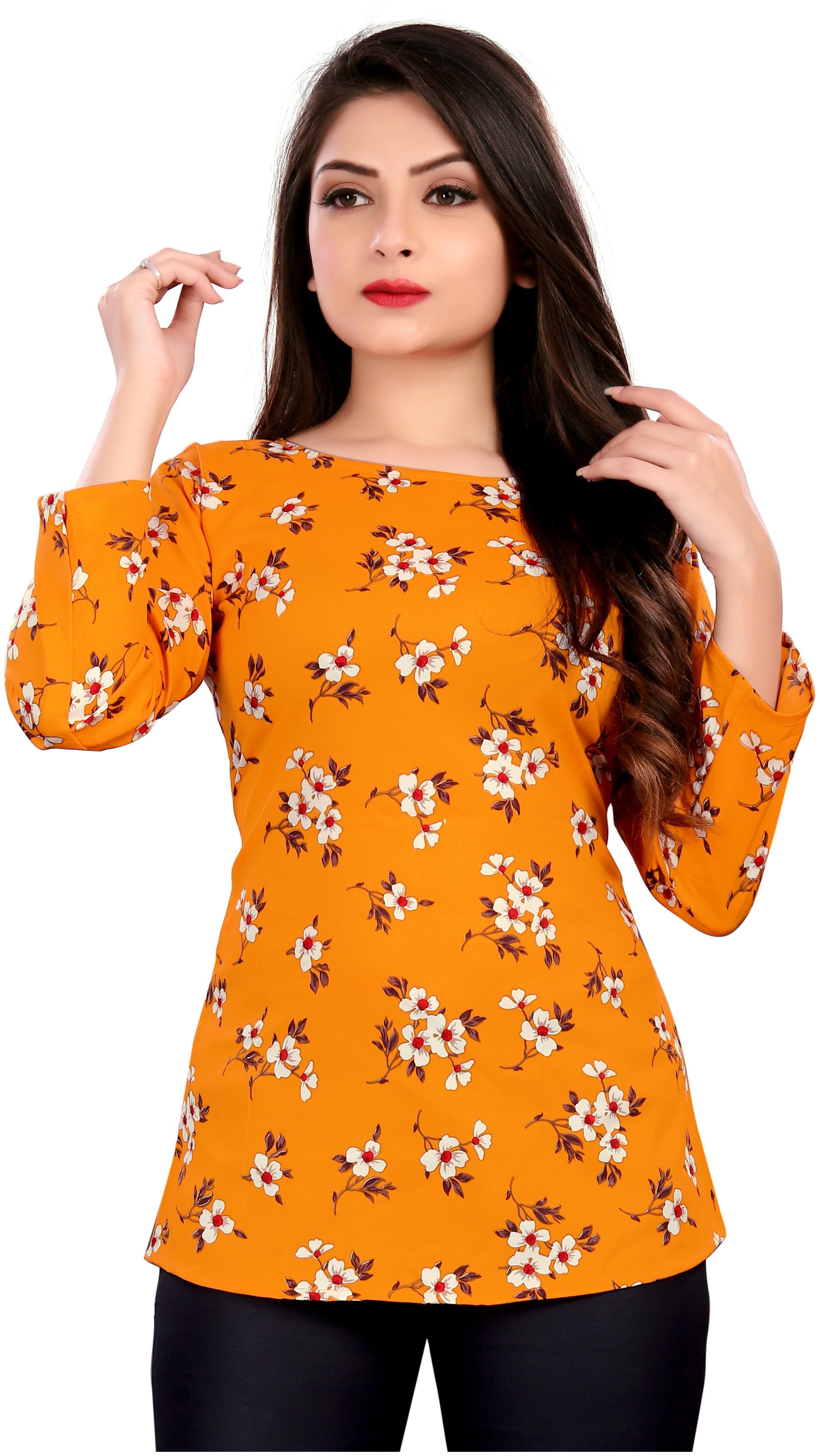 

MODELTY Women Floral Regular top - Orange