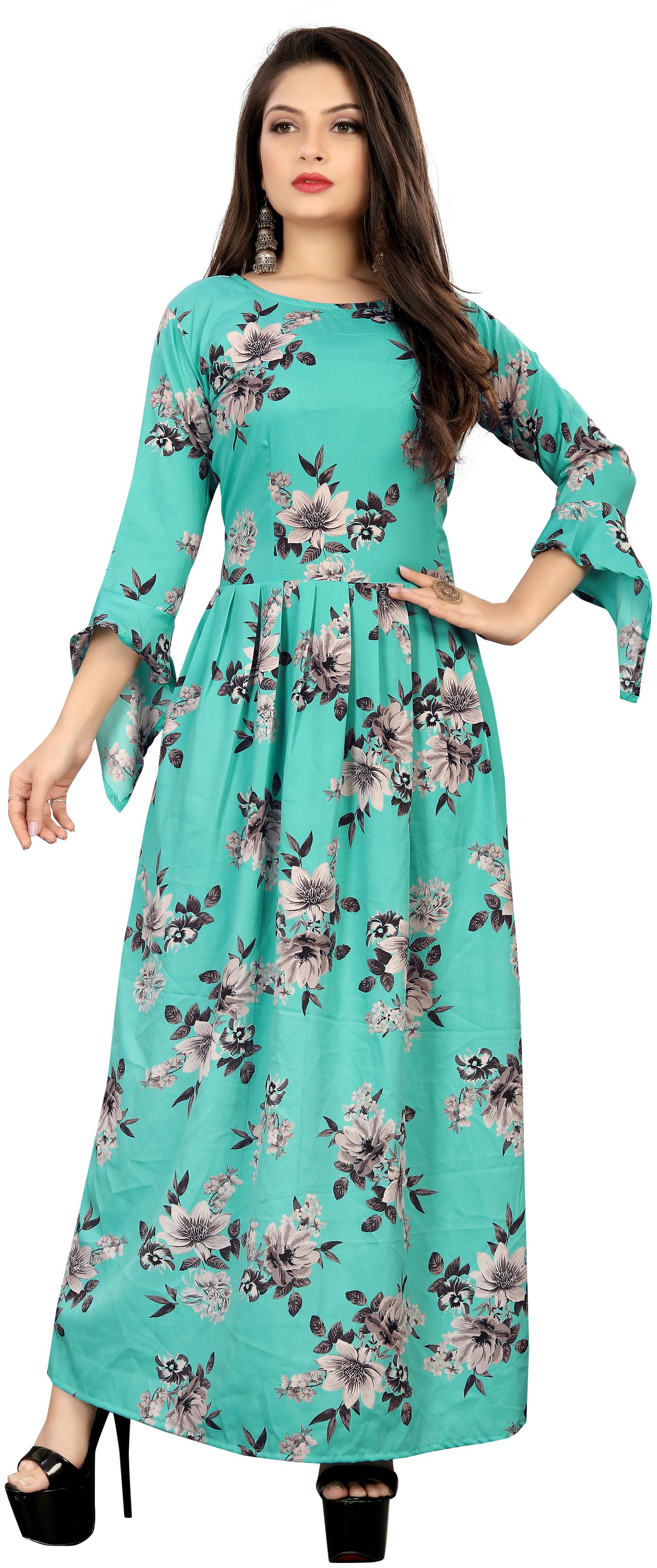 

MODELTY Turquoise Floral Maxi dress