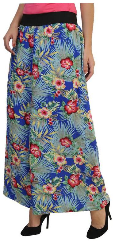 

Modish Vogue Blue Green Red Floral Print Palazzo