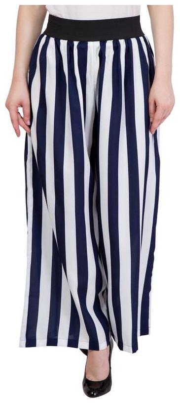 

Modish Vogue Blue White Stripped Print Palazzo