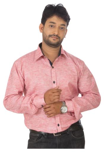 

Modo Vivendi Men Pink Textured Regular Fit Casual Shirt