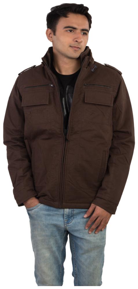

Modo Vivendi Men Brown Solid Biker jacket
