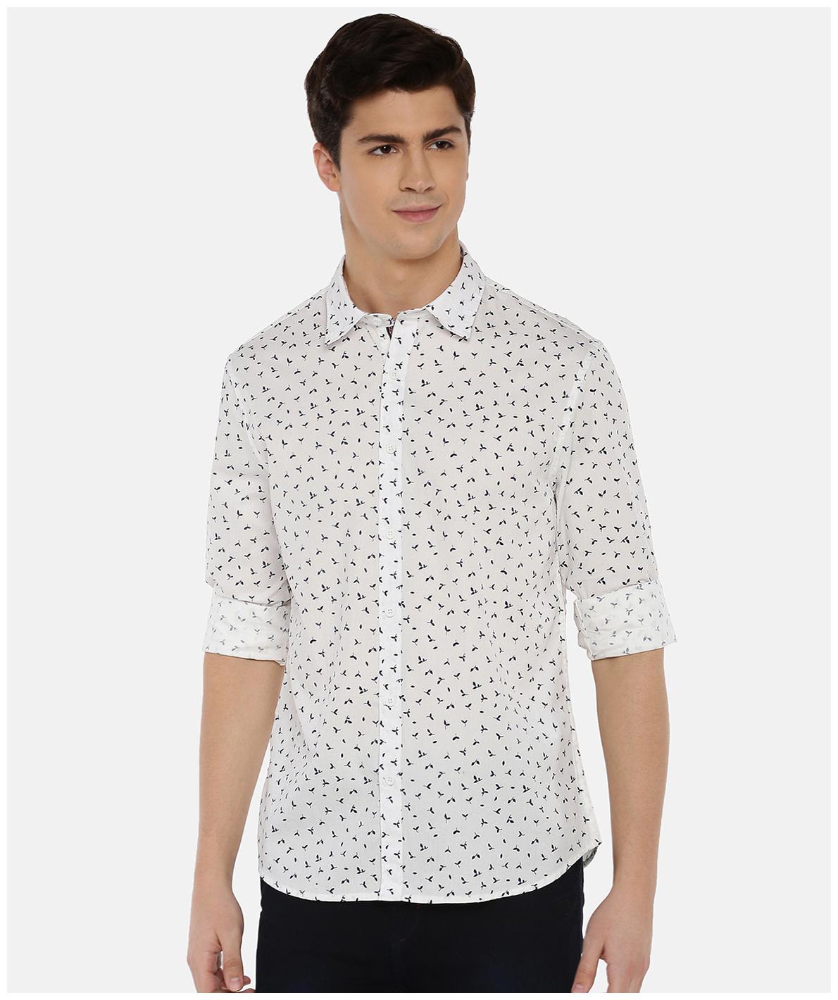 

MODVOLK Men White Printed Slim Fit Casual Shirt