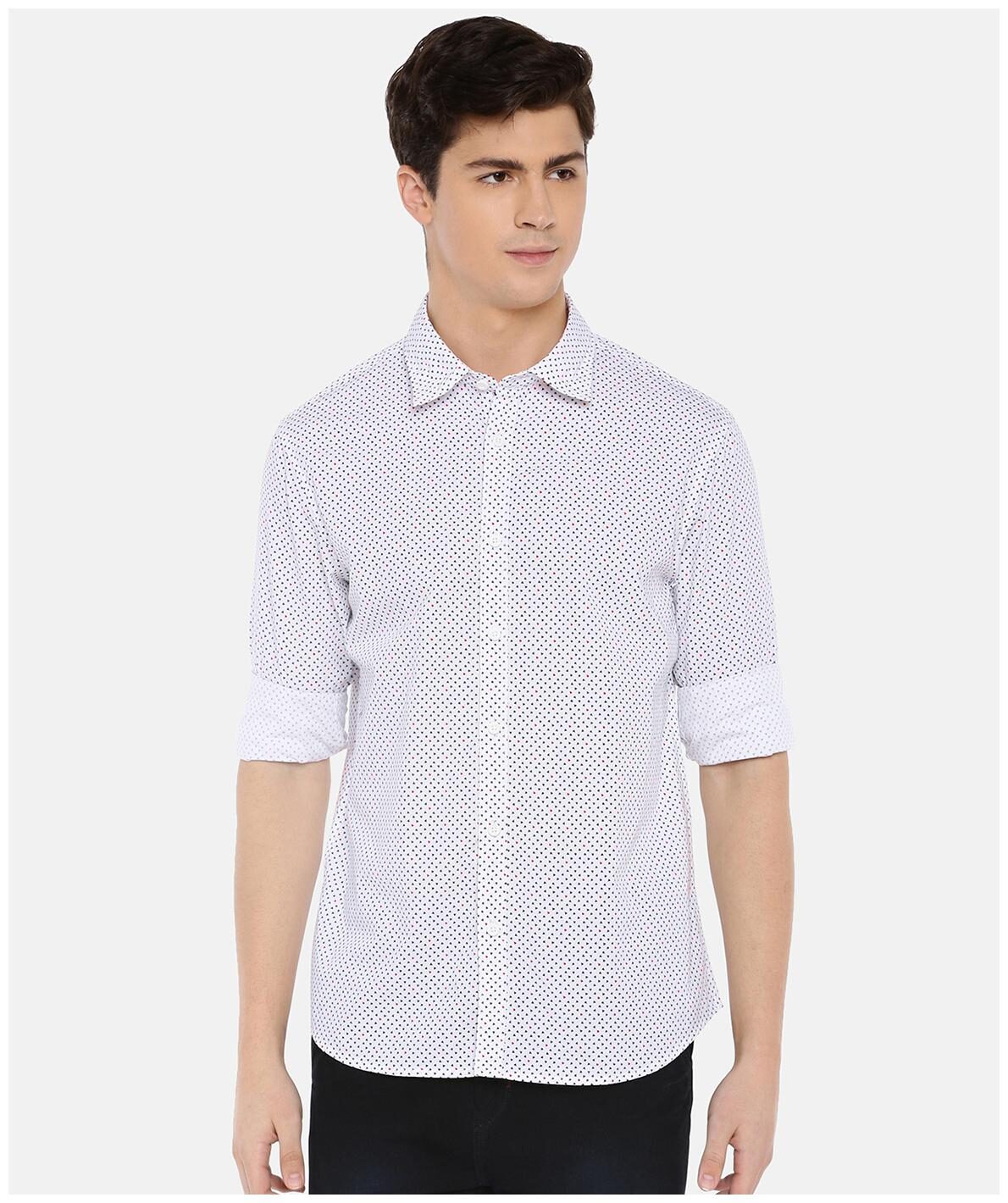 

MODVOLK Men White Printed Slim Fit Casual Shirt