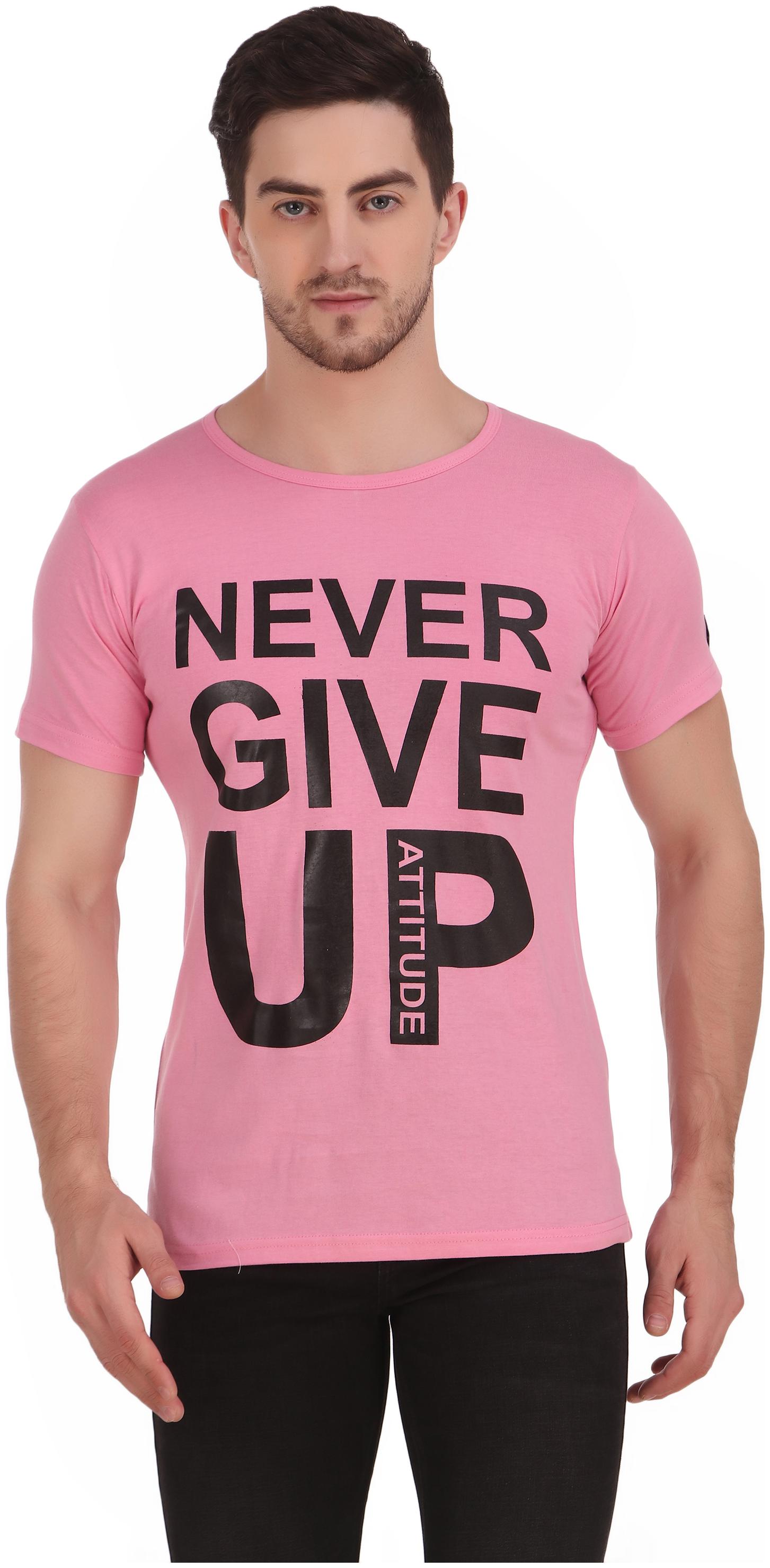 

MONK JEANS Men Pink Slim fit Cotton Round neck T-Shirt - Pack Of 1