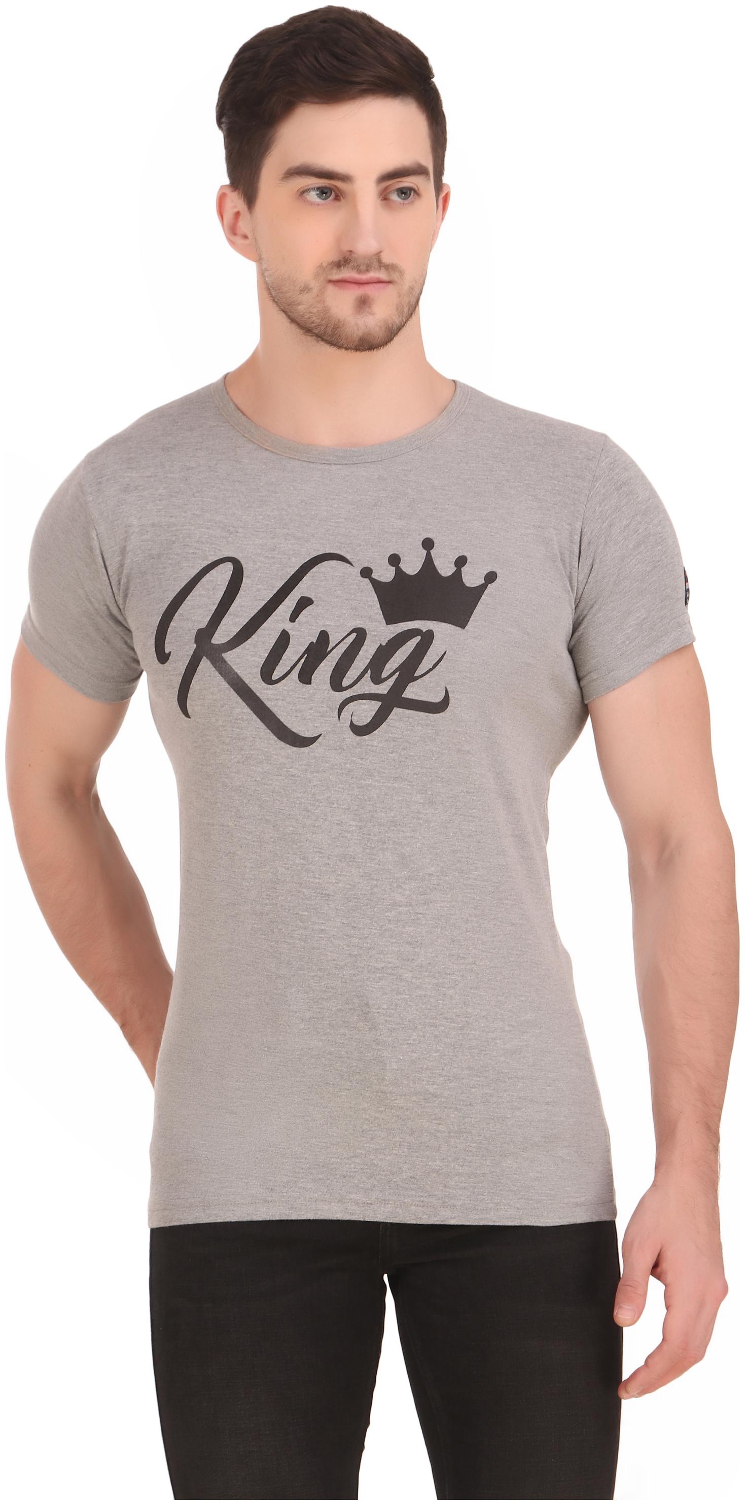 

MONK JEANS Men Grey Slim fit Cotton Round neck T-Shirt - Pack Of 1