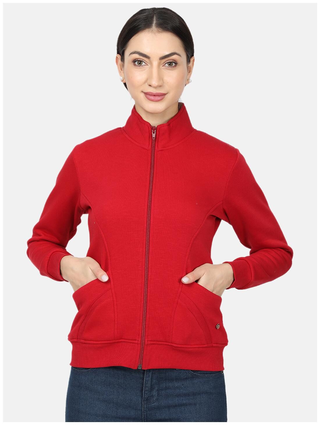 

Monte Carlo Women Solid Sweatshirt - Red