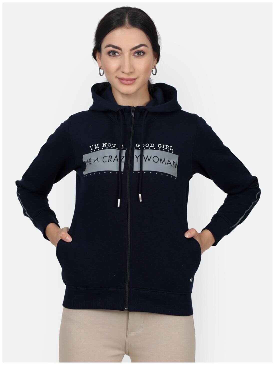 

Monte Carlo Women Printed Hoodie - Navy Blue