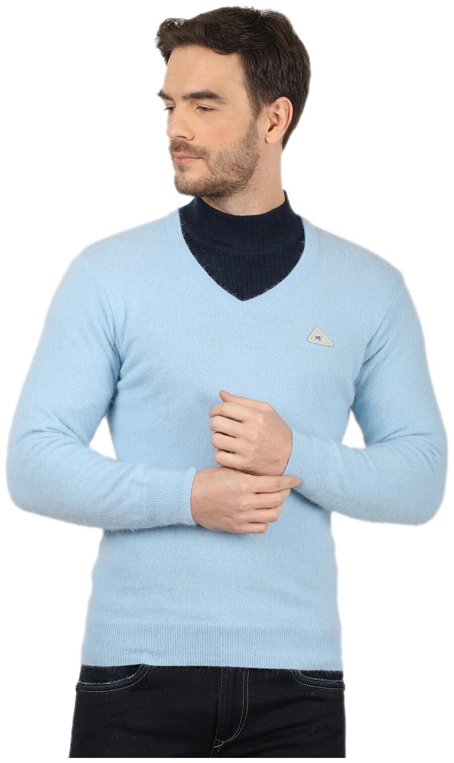 

Monte Carlo Men Blue V neck Pullover